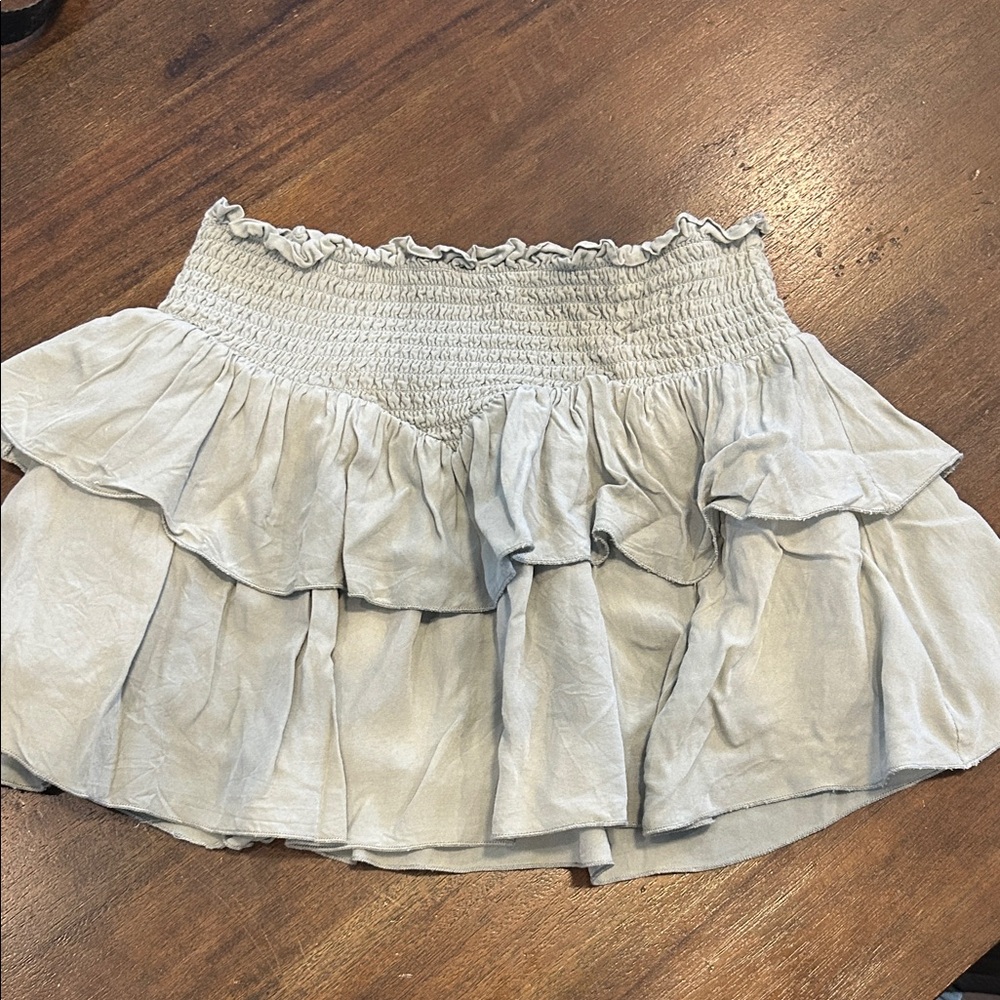 Katie J NYC Smocked Ruffle Mini Skirt